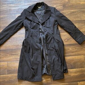 Zara Black Trench Coat with Notched Lapel